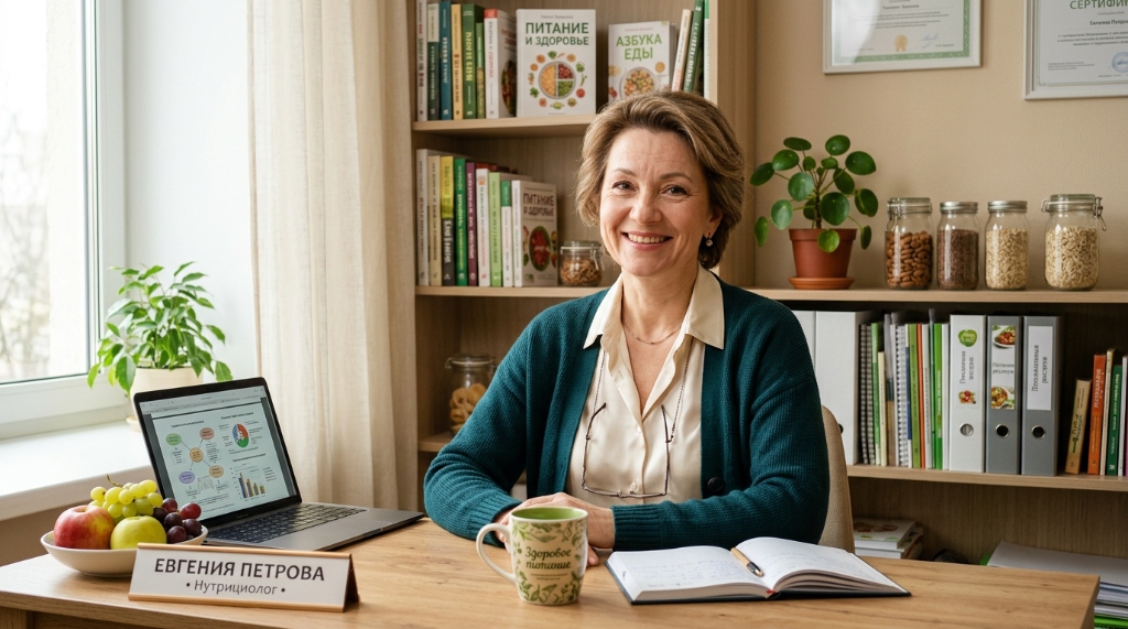 Elena Petrova – Ravitsemusasiantuntija työhuoneessaan